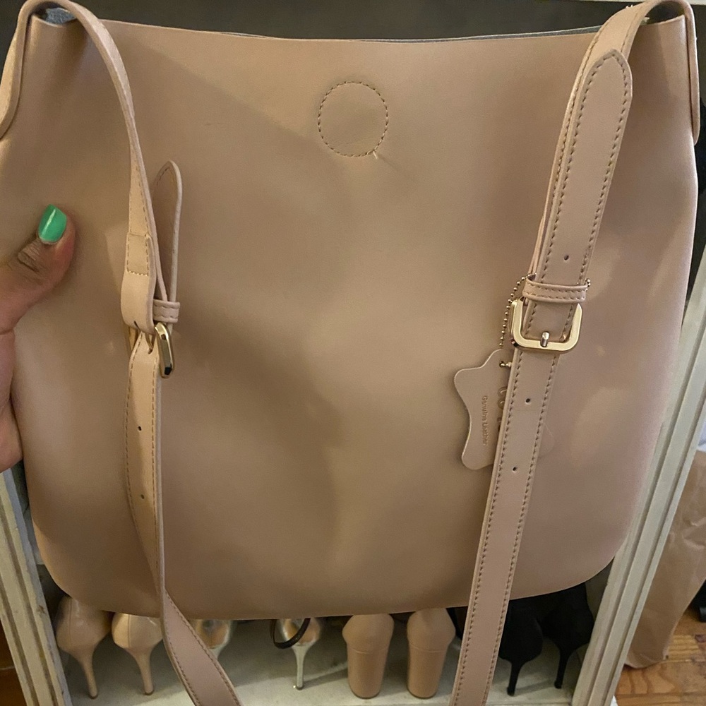 CoLab Genuine Leather Crossbody Purse Handbag Pink